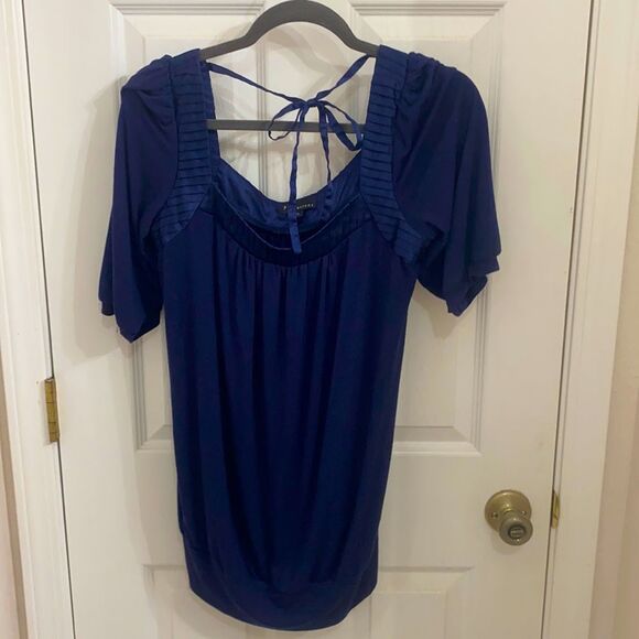 Forever 21 Dark Blue Bohemian Top - Picture 1 of 5